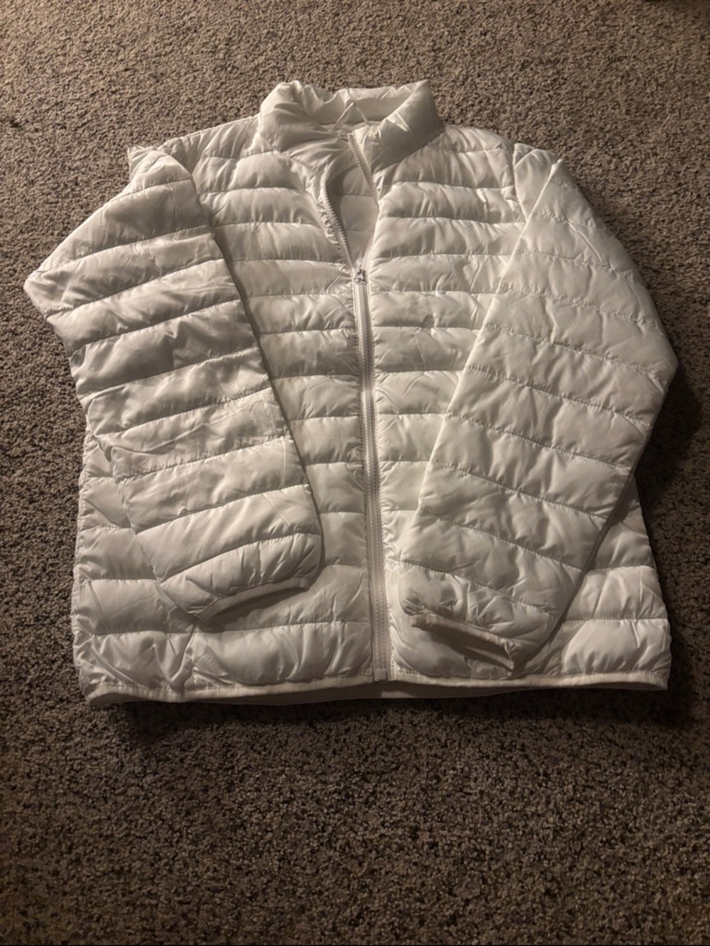 Women's Lightweight White Packable Puffer Jacket